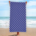 Blue And White Polka Dot Pattern Print Beach Towel