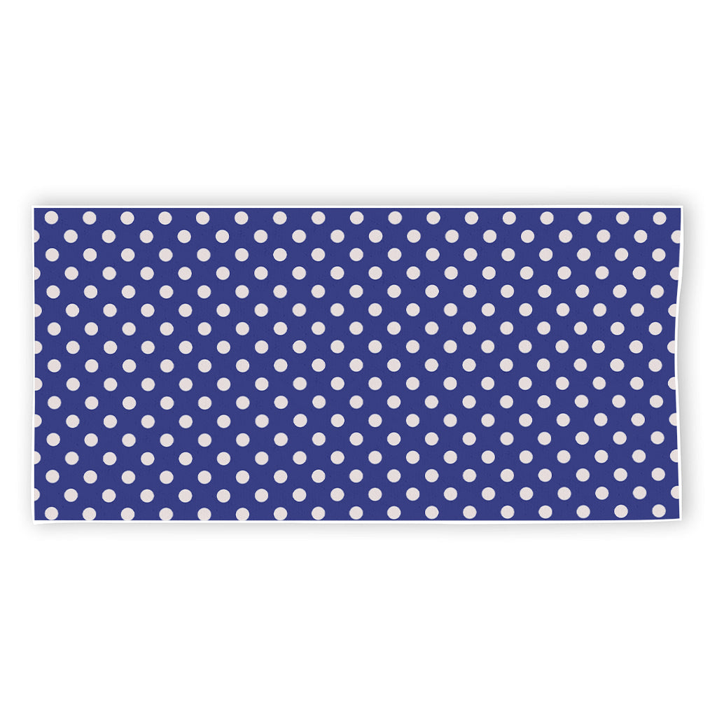 Blue And White Polka Dot Pattern Print Beach Towel