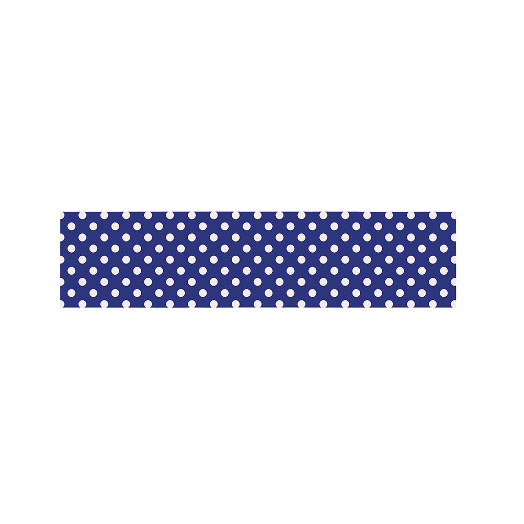 Blue And White Polka Dot Pattern Print Bed Runner