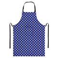Blue And White Polka Dot Pattern Print Bib Apron With Pocket