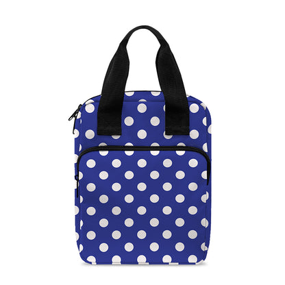 Blue And White Polka Dot Pattern Print Bible Tote Bag