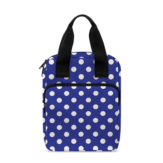 Blue And White Polka Dot Pattern Print Bible Tote Bag