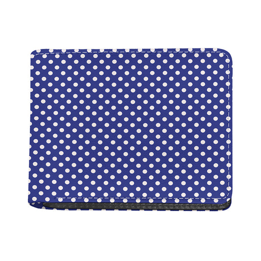 Blue And White Polka Dot Pattern Print Bifold Wallet