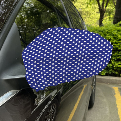 Blue And White Polka Dot Pattern Print Car Side Mirror Covers