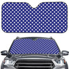 Blue And White Polka Dot Pattern Print Car Windshield Sun Shade