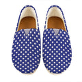 Blue And White Polka Dot Pattern Print Casual Shoes