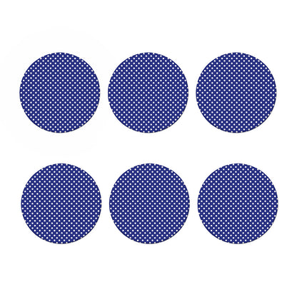Blue And White Polka Dot Pattern Print Coaster Set