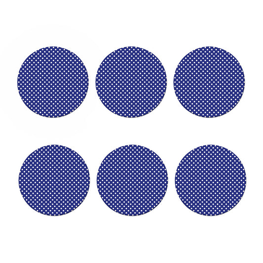 Blue And White Polka Dot Pattern Print Coaster Set