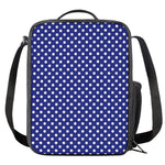 Blue And White Polka Dot Pattern Print Crossbody Lunch Bag
