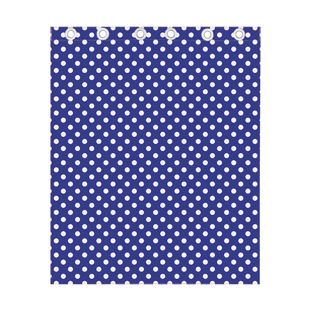 Blue And White Polka Dot Pattern Print Curtain