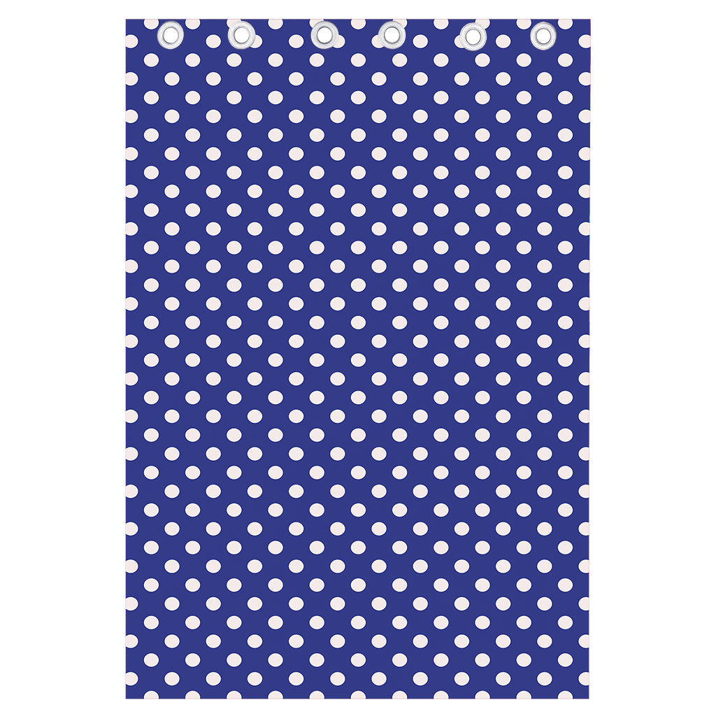 Blue And White Polka Dot Pattern Print Curtain
