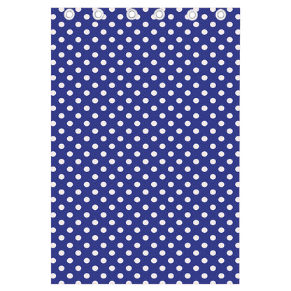 Blue And White Polka Dot Pattern Print Curtain
