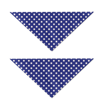 Blue And White Polka Dot Pattern Print Dog Bandana