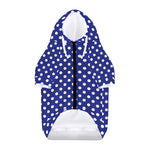 Blue And White Polka Dot Pattern Print Dog Zip Up Hoodie