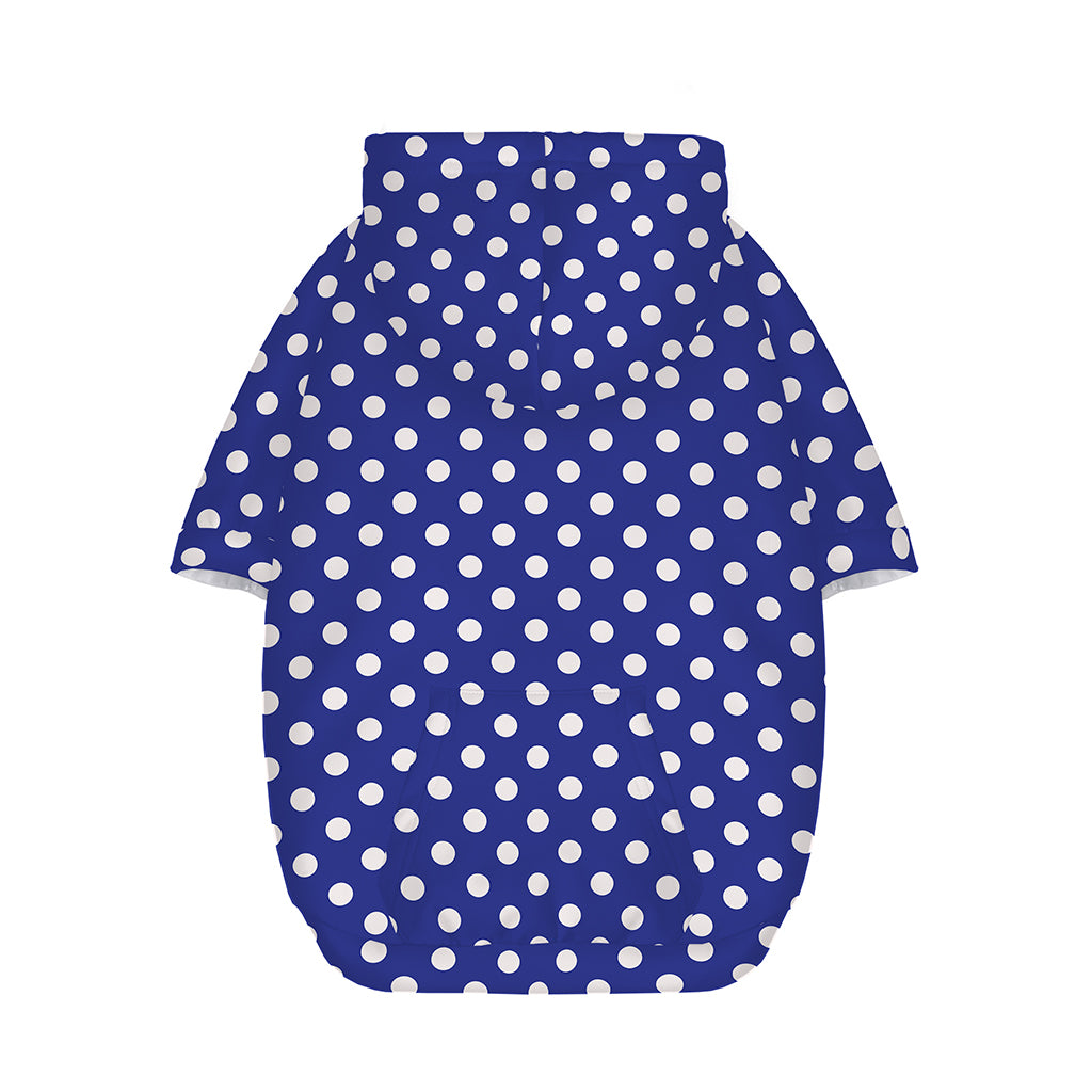 Blue And White Polka Dot Pattern Print Dog Zip Up Hoodie