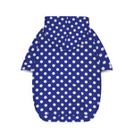 Blue And White Polka Dot Pattern Print Dog Zip Up Hoodie