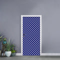 Blue And White Polka Dot Pattern Print Door Sticker