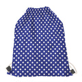 Blue And White Polka Dot Pattern Print Drawstring Bag