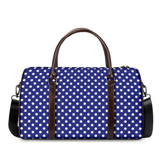 Blue And White Polka Dot Pattern Print Duffle Bag