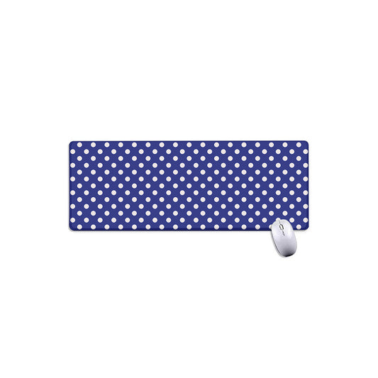 Blue And White Polka Dot Pattern Print Extended Mouse Pad