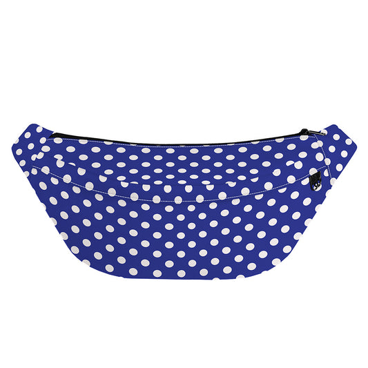 Blue And White Polka Dot Pattern Print Fanny Pack
