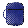 Blue And White Polka Dot Pattern Print Front Pocket Bible Bag