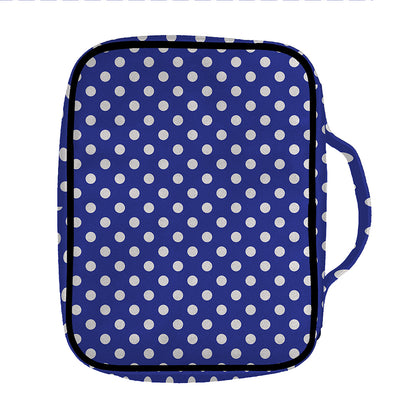Blue And White Polka Dot Pattern Print Front Pocket Bible Bag