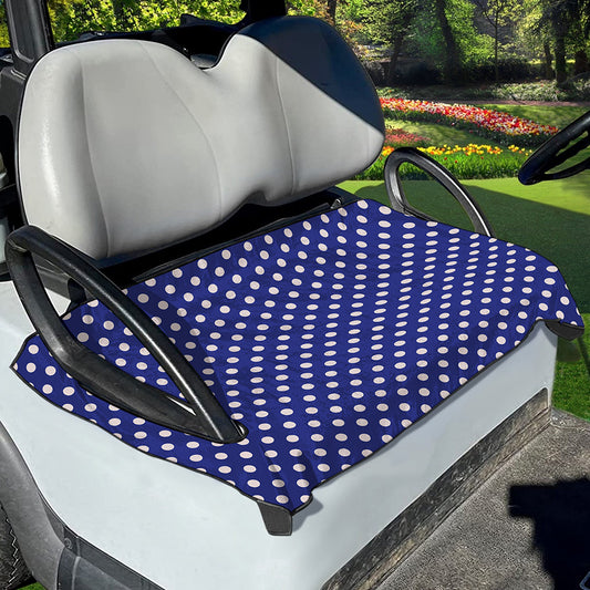 Blue And White Polka Dot Pattern Print Golf Cart Seat Cover