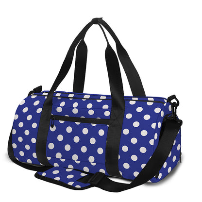 Blue And White Polka Dot Pattern Print Gym Bag