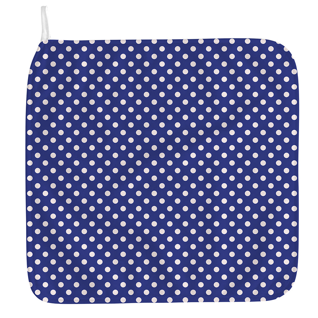 Blue And White Polka Dot Pattern Print Hand Towel
