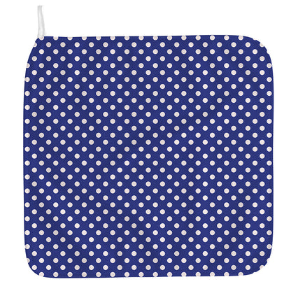 Blue And White Polka Dot Pattern Print Hand Towel