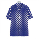 Blue And White Polka Dot Pattern Print Hawaiian Shirt