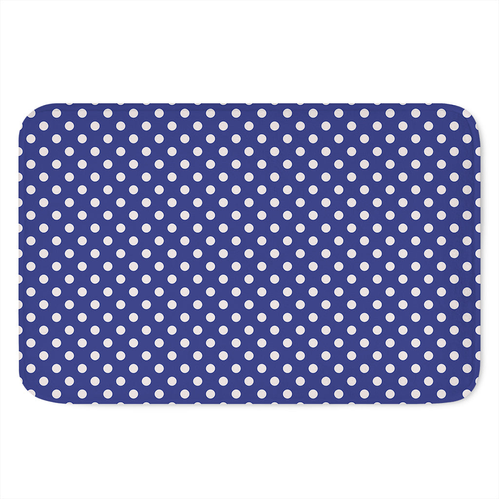 Blue And White Polka Dot Pattern Print Indoor Door Mat