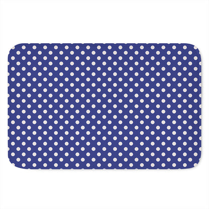 Blue And White Polka Dot Pattern Print Indoor Door Mat