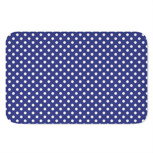 Blue And White Polka Dot Pattern Print Indoor Door Mat