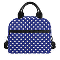 Blue And White Polka Dot Pattern Print Insulated Lunch Bag