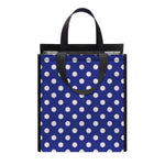 Blue And White Polka Dot Pattern Print Insulated Lunch Tote