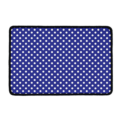 Blue And White Polka Dot Pattern Print Kitchen Mat