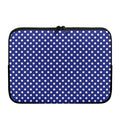 Blue And White Polka Dot Pattern Print Laptop Sleeve
