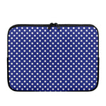 Blue And White Polka Dot Pattern Print Laptop Sleeve