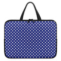 Blue And White Polka Dot Pattern Print Laptop Sleeve With Handle