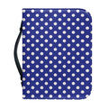 Blue And White Polka Dot Pattern Print Leather Bible Cover