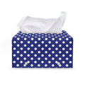 Blue And White Polka Dot Pattern Print Leather Tissue Box Cover