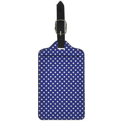 Blue And White Polka Dot Pattern Print Luggage Tag