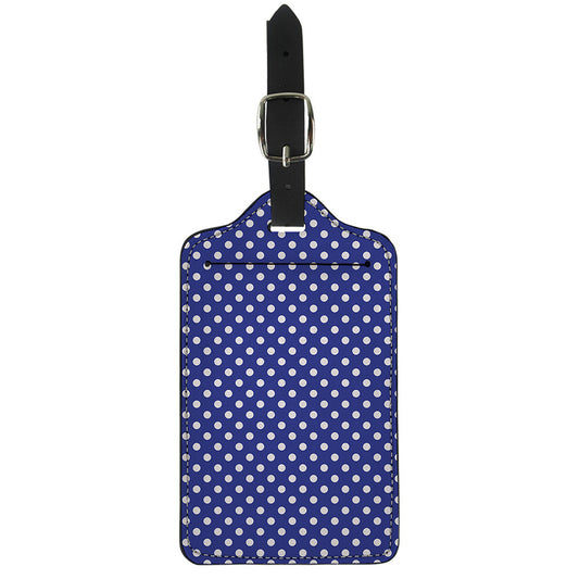 Blue And White Polka Dot Pattern Print Luggage Tag