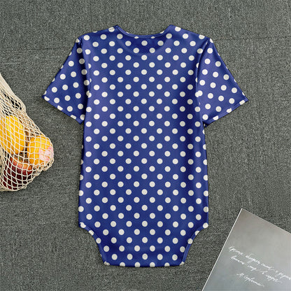 Blue And White Polka Dot Pattern Print Men's Bodysuit