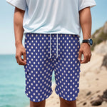 Blue And White Polka Dot Pattern Print Men's Cargo Shorts