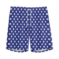 Blue And White Polka Dot Pattern Print Men's Athletic Shorts