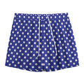 Blue And White Polka Dot Pattern Print Mesh Shorts