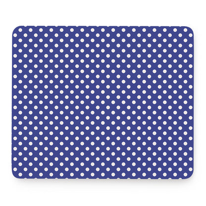 Blue And White Polka Dot Pattern Print Mouse Pad